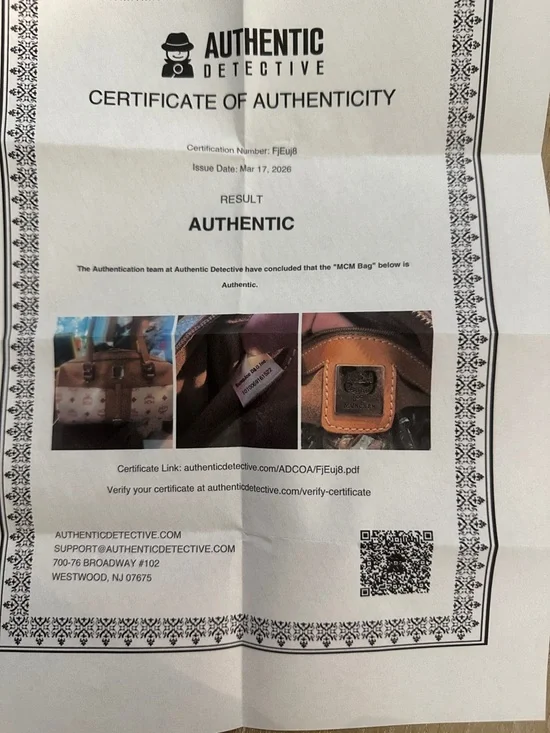 MCM Pink & White Logo-Print Shoulder Bag with Pink Accents with COA - Picture 17 of 17